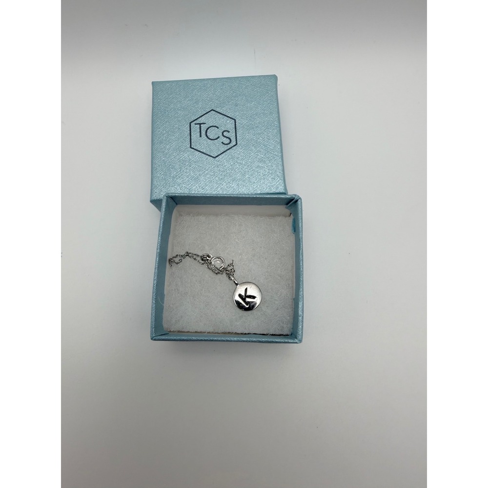Touchstone Crystal by Swarovski Initial K Necklace Silver Tone‎ Pendant